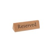 664308 Επιγραφή [RESERVED] ξύλινη, 15.2x4.4x4.4cm, με σχισμή συγκράτησης μενού