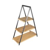 BARI-3-53 Σταντ Παρουσίασης 3 επιπέδων, Bamboo & Μέταλλο, 38x16x53cm