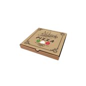28x28x4.2/PZ-BR Κουτί Πίτσας Μικροβέλε, σχέδιο Pizza Καφέ, 28x28x4.2cm
