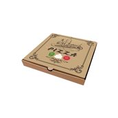 35x35x4.2/PZ-BR Κουτί Πίτσας Μικροβέλε, σχέδιο Pizza Καφέ, 35x35x4.2cm