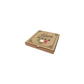 22x22x4.2/PZ-BR Κουτί Πίτσας Μικροβέλε, σχέδιο Pizza Καφέ, 22x22x4.2cm