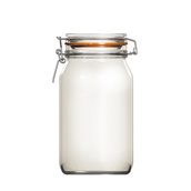 22507 Δοχείο ECON 1500 ml με γυάλινο καπάκι και λάστιχο, φ13.4 x 21.7cm, Uniglass
