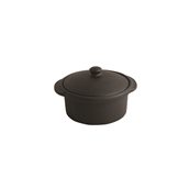 IS.052294 Γιουβέτσι με καπάκι stoneware, φ14.5xΥ8cm, μαύρη, Σειρά Coloreo, InSitu