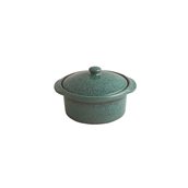IS.052291 Γιουβέτσι με καπάκι stoneware, φ14.5xΥ8cm, πράσινη, Σειρά Coloreo, InSitu