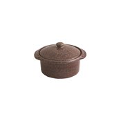 IS.052293 Γιουβέτσι με καπάκι stoneware, φ14.5xΥ8cm, καφέ, Σειρά Coloreo, InSitu