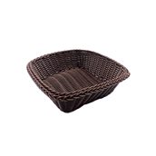 RAT-N1132 Ψωμιέρα/Καλάθι Rattan, τετράγωνο 24x24cm, καφέ σκούρο
