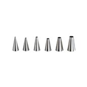 P4001 Πακέτο 6 κορνεδάκια ίσια, INOX, Leone