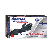 8571025950 Σετ 100τεμ γάντια ΝΙΤΡΙΛΙΟΥ χωρίς πούδρα, μαύρα, Small