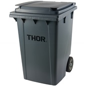 TR.1021/GY Κάδος Πλαστικός THOR βαριάς κατασκευής 190LT, με ρόδες & καπάκι, 72.4x59.4x92.7cm, γκρι, TRUST