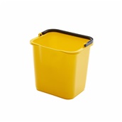 TR.5265/YE Πλαστικός κουβάς με χερούλι 4.7lt, 21.3x17.7x21.5cm, στοιβαζόμενος, κίτρινος. Trust