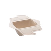 PUL43070240 Μπωλ 750ML, με καπάκι, 17x13x7cm, από ζαχαροκάλαμο, Μίας Χρήσης, Μπεζ, Sabert