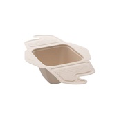 PUL42050160 Μπωλ 500ML, με καπάκι, 13x13x7cm, από ζαχαροκάλαμο, Μίας Χρήσης, Μπεζ, Sabert