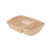 HOT78229IR Δοχείο Τροφίμων 2 Χωρισμάτων 600/300ml, 23x16x5cm, PP, Μπεζ, Μίας Χρήσης, Sabert