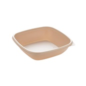 HOT76116IR Δοχείο Τροφίμων Τετράγωνο 500ml, 16x16x4cm, PP, Μπεζ, Μίας Χρήσης, Sabert