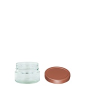 ERGO-106+LID/CO Βάζο γυάλινο 106ml, σειρά ERGO, με καπάκι (φ7cm) χάλκινο
