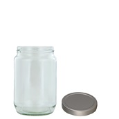 STD-720+LID/SI Βάζο γυάλινο 720ml, σειρά STD, με καπάκι (φ8.2cm) ασημένιο