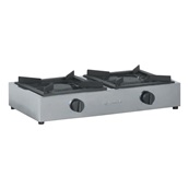 TIGPLNX12 Εστία υγραερίου επιτραπέζια INOX, διπλή, 10.4KW GAS, 80x40x20cm, KARAMCO