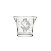RHSGDS Διπλό δοσομετρικό γυάλινο ποτήρι 70ml, ύψος 6cm, με χερούλι & αυτάκια ροής, Rhino