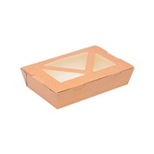 P012644/P011555 Χάρτινη κουτί, Kraft με παράθυρο για Sushi, 19x12x4.5cm, μιας χρήσης, ROIS Bros