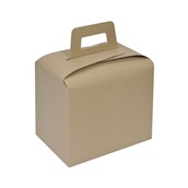 P010872/P005384 Χάρτινη τσάντα Lunch Box, Kraft, 17.5x12.5x16.5cm, μιας χρήσης, ROIS Bros