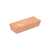 P012643/P011556 Χάρτινη κουτί, Kraft με παράθυρο για Sushi, 19x6.5x4.5cm, μιας χρήσης, ROIS Bros