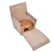 P009411 Χάρτινη συσκευασία Premium Burger, Kraft, 11.5x11x8.5cm, μιας χρήσης, ROIS Bros