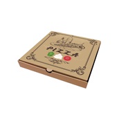 38x38x4.2/PZ-BR Κουτί Πίτσας Μικροβέλε, σχέδιο Pizza Καφέ, 38x38x4.2cm