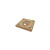 20x20x4.2/PZ-BR Κουτί Πίτσας Μικροβέλε, σχέδιο Pizza Καφέ, 20x20x4.2cm
