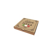 24x24x4.2/PZ-BR Κουτί Πίτσας Μικροβέλε, σχέδιο Pizza Καφέ, 24x24x4.2cm