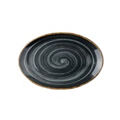 TWI-OP-31 Πιάτο Οβαλ πορσελάνης, 31cm, Γκρίζο-Μπλε, σειρά TWISTER, LUKANDA