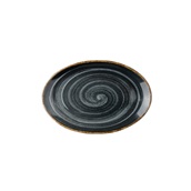TWI-OP-25 Πιάτο Οβαλ πορσελάνης, 25cm, Γκρίζο-Μπλε, σειρά TWISTER, LUKANDA