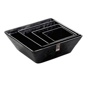 MQB-24/BK Μπωλ τετράγωνο μελαμίνης 24.1x24.1xΥ10.2cm, μαύρο, εφέ πέτρας