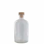 FKL011+LID/VF Φιάλη γυάλινη Antica, διάφανη, 1000ml, φ10.6x19.8cm, με φελλό σιλικόνης