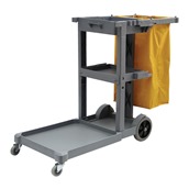 ICC-125 Τρόλλευ καθαρισμού 125x51xΥ95cm γκρι με κίτρινο σάκο