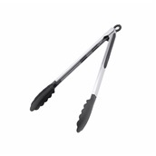 TONG5512 Λαβίδα INOX 30cm, μαλακό πιάσιμο σιλικόνης μαύρο, με κλείδωμα, Buffet Choice