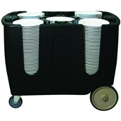 TAA-6/BLACK Ρυθμιζόμενο τρόλεϊ μεταφοράς πιάτων (& κάλυμα), 6 χωρισμάτων, 110x71x80cm