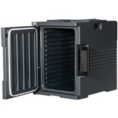 TCB-600/BLACK Ισοθερμικό Κουτί για 6xGN1/1 (6,5cm ύψους), με Μεντεσέ, μαύρο