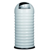 2000-BI Κάδος Μεταλλικός με Push Κάλυμμα, 52L, φ38xΥ90cm, Λευκός, Stil-Casa Italy
