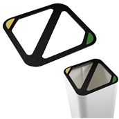 PC6C-N Κάλυμμα κάδου 30x30cm, Δίχωρο Ανακύκλωσης, Μαύρο, Stil-Casa Italy