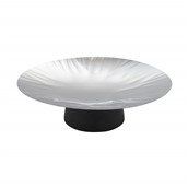 V333224005 Πιατέλα παρουσίασης Buffet ανάγλυφη, INOX, φ36cm, με βάση 7cm, abert Ιταλίας