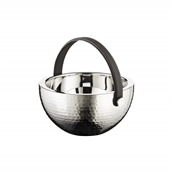 P2107 Σαμπανιέρα INOX με δερμάτινο χερούλι, σφυρήλατη, φ27xΥ14cm, Leone