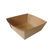 P011903 Χάρτινη βάση Kraft, 1250ml, 12.5x12.5x7cm, δέχεται καπάκι P011814, ROIS Bros