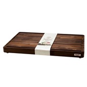 26362 Πλάκα κοπής 45x30x4cm, καρυδιάς με αυλάκι & ποδαράκια, Vintage επεξεργασία