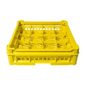 KIT-2-4X4 Μπασκέτα Πλυντηρίου 50x50cm, 16 χωρίσματα, για ποτήρια 65 έως 120mm,, κίτρινο