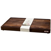 26366 Πλάκα κοπής 50x35x4cm, καρυδιάς με αυλάκι & ποδαράκια, Vintage επεξεργασία