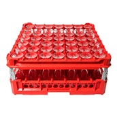 KIT-3-7X7 Μπασκέτα Πλυντηρίου 50x50cm, 49 χωρίσματα, για ποτήρια ύψους 120 έως 240mm, κόκκινο
