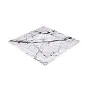 GRM-317/WH-MB Πιατέλα Buffet Παρουσίασης μελαμίνης, 35x35xΥ3.5cm, 720gr, άσπρο μάρμαρο