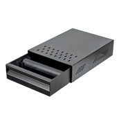 BR5609 Knock Box υπολειμάτων καφέ carbon steel, με συρτάρι και διάτρητη οροφή,35x25xΥ9cm