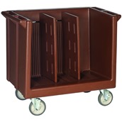 TAA-3/BROWN Ρυθμιζόμενο τρόλεϊ μεταφοράς πιάτων (& κάλυμα), 3 χωρισμάτων, 98x58.5x88cm
