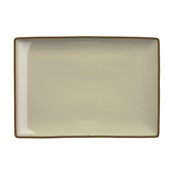 LOP76-RP-3624 Πιατέλα ορθογώνια πορσελάνης 36x24cm, Γκρίζο-Μπεζ με ρίγα, σειρά OPERA, LUKANDA